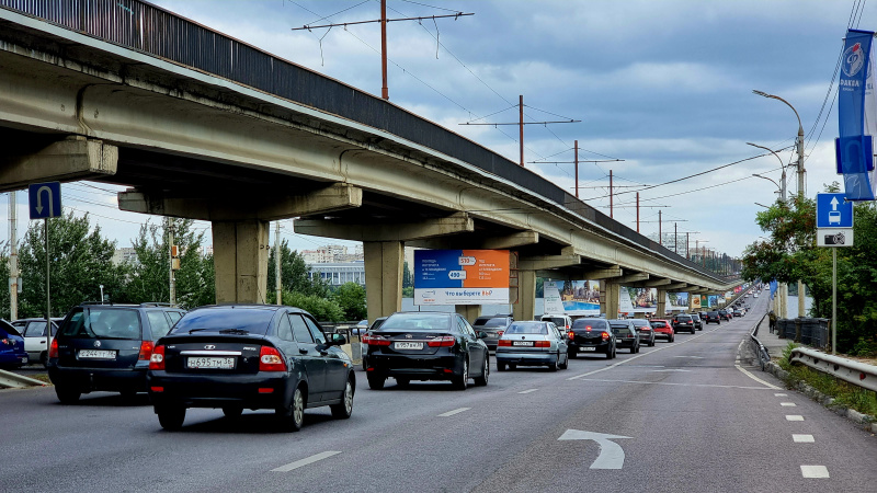 Билборд 6×3 м — Воронеж, Северный мост, опора моста 6 (направление левый берег), фото 1