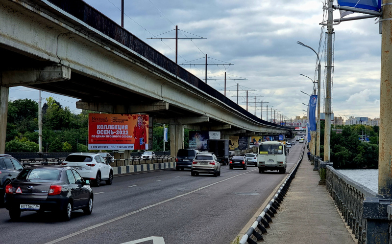 Билборд 6×3 м — Воронеж, Северный мост, опора моста 20 (направление правый берег), фото 1
